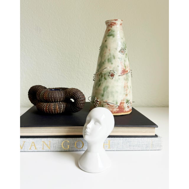 Folk Art Wire & Ceramic Vase, Signed For Sale - Image 4 of 10