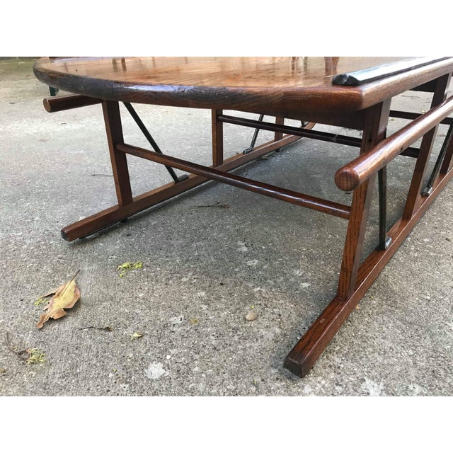 MidCentury Modern Tell City Chair Co. Oak Sled Coffee Table Chairish