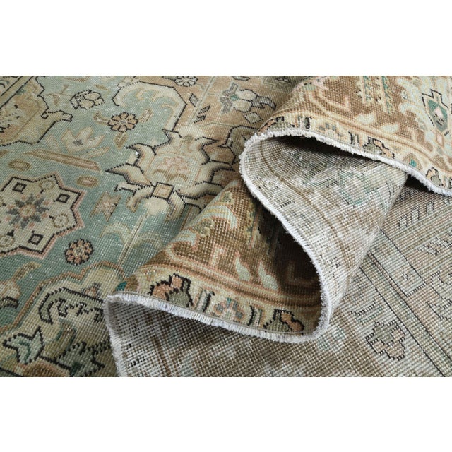 1960s Vintage Persian Handmade Wool Cotton Brown Area Rug For Sale - Image 11 of 11