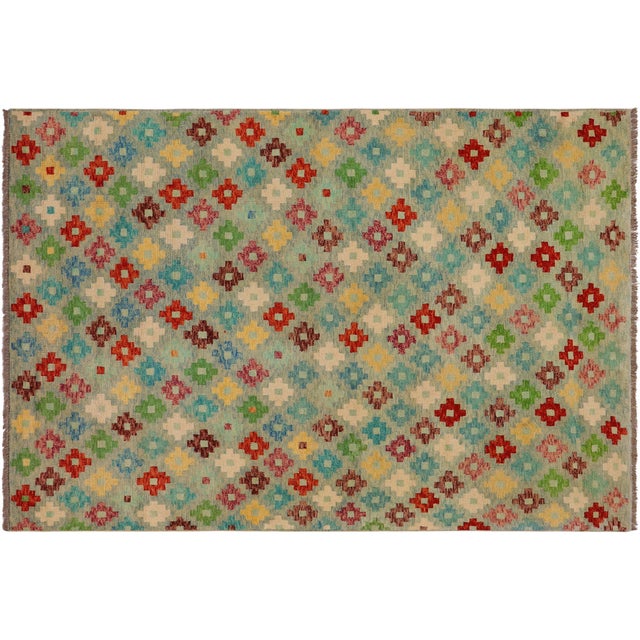Eclectic Balochi Blue/Rust Wool Rug - 5'1''x8'2'' For Sale - Image 9 of 10