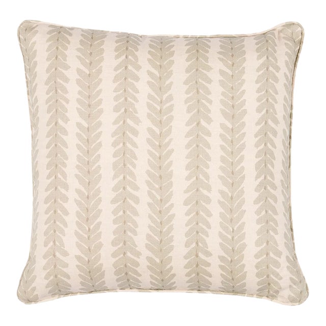 Schumacher X Veere Grenney Woodperry 18" Pillow in Sage For Sale