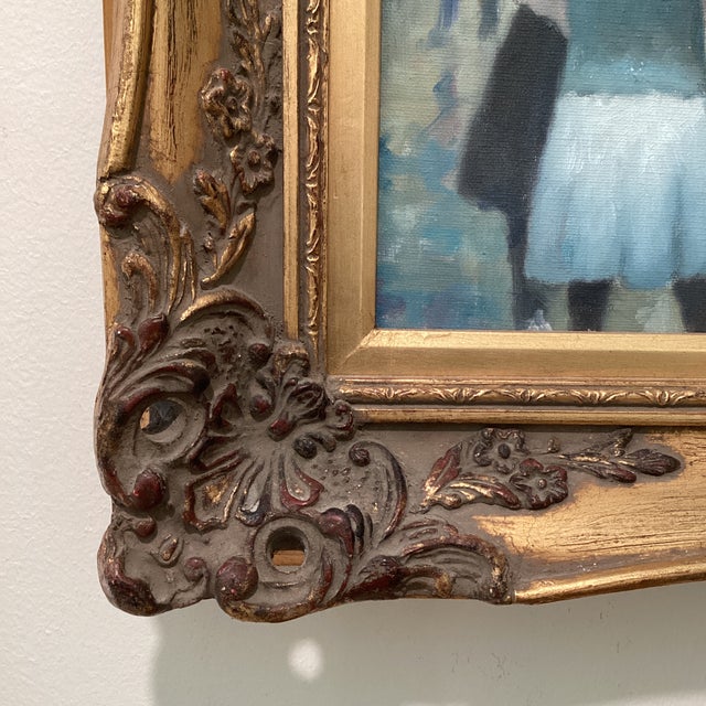 Vintage Impressionist Oil Painting on Canvas “ Paris Streets“ Signed Framed For Sale - Image 9 of 12