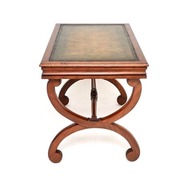 19th Century Antique William IV Writing Table with Leather Top, 1830s For Sale - Image 5 of 11