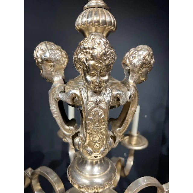 1900 - 1909 1900s Caldwell Silver Plated Chandelier For Sale - Image 5 of 9