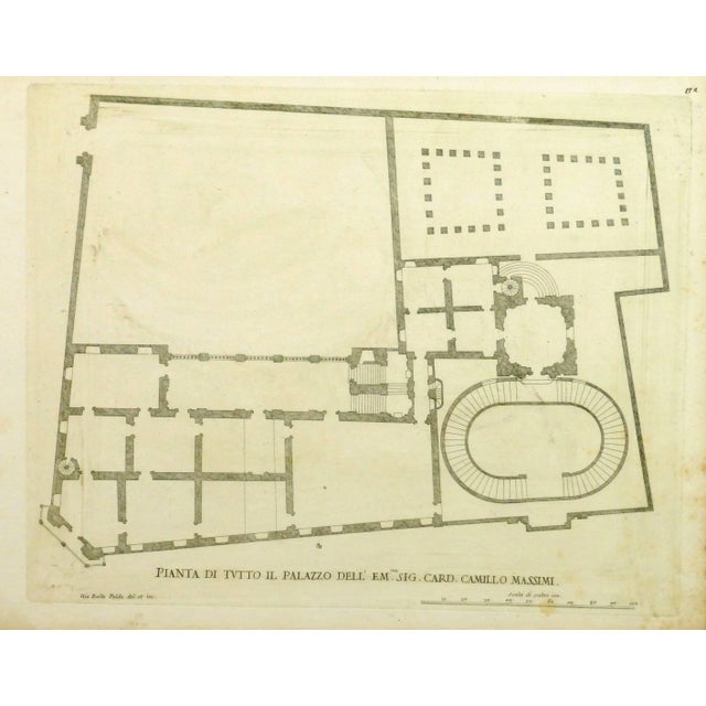 17th Century Giovanni Giacomo De' Rossi, Antique Copper Engraving - Massimi Palace For Sale - Image 5 of 5