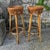 Pair of French mid century rattan barstools. Solid condition. 12”dia x 29”h 45-010