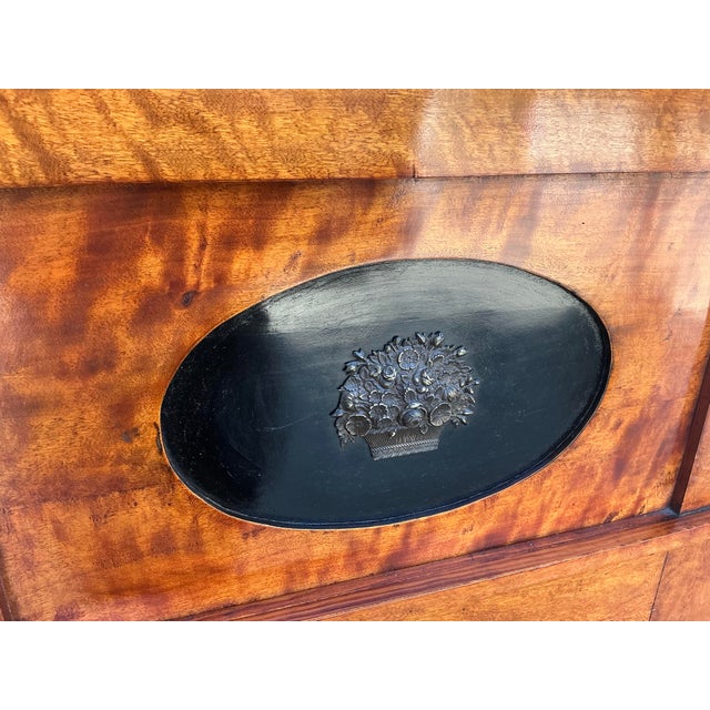 Early 19th Century Large Antique Biedermeier Figure Maple Pier Mirror For Sale - Image 5 of 12