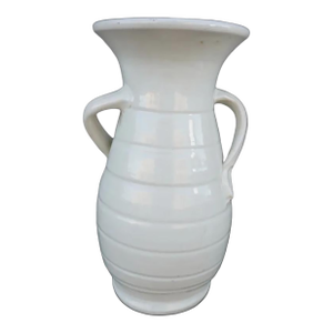 1930s Rare Bauer Matt Carlton Tall Vase in White