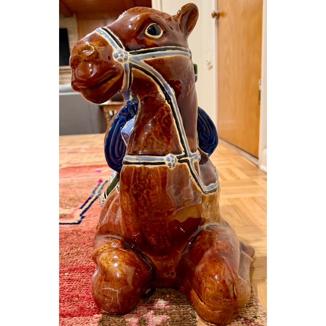 Vintage Chinoiserie Ceramic Camel Garden Stool For Sale - Image 4 of 6