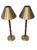 Mid-Century Modern Lauren Ralph Lauren Campaign Style Home Brass & Leather Buffet Table Lamp For Sale - Image 10 of 11