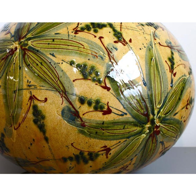 Large Hand-Glazed Ceramic Table Lamp, 1980s For Sale - Image 9 of 18