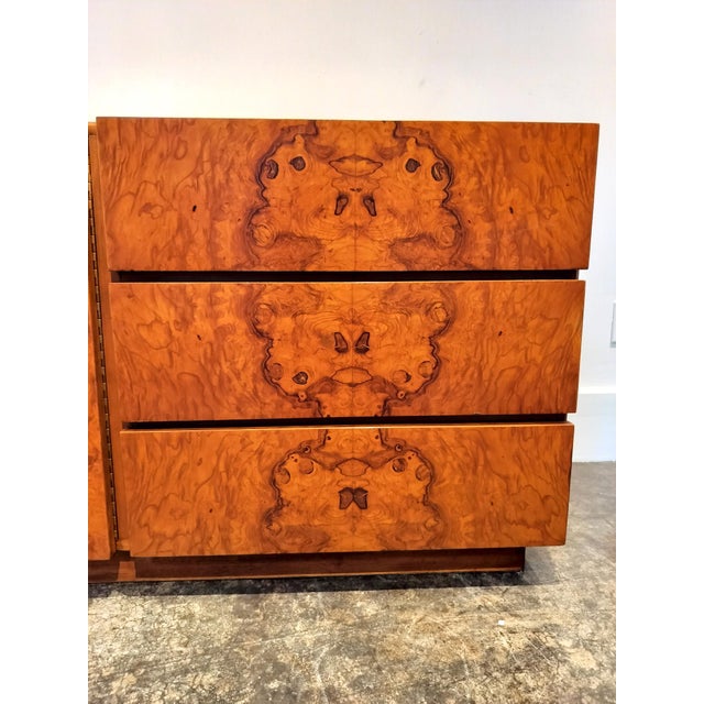 Altavista Lane Milo Baughman for Altavisat Lane Burl Wood Credenza For Sale - Image 4 of 11