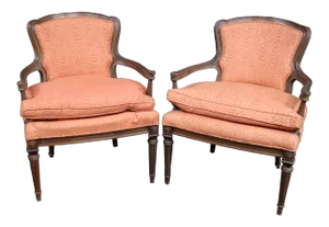 Louis XVI Style Walnut Bergeres/Pair