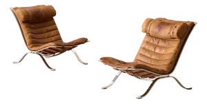 Ari Easy Chairs in Cognac Brown Leather by Arne Norell, Sweden, 1960s, Set of 2
