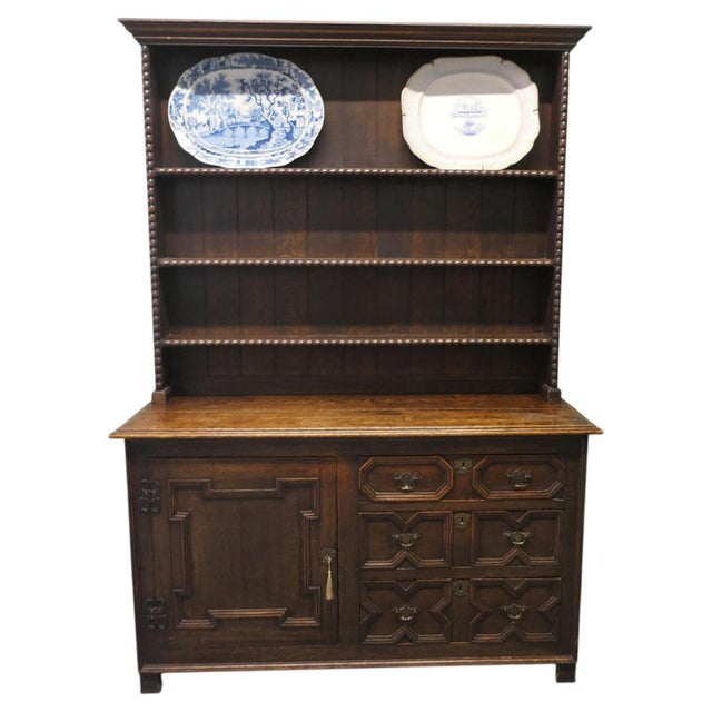 Country Oak Dresser with Geometric Mouldings, 1860 For Sale - Image 9 of 9