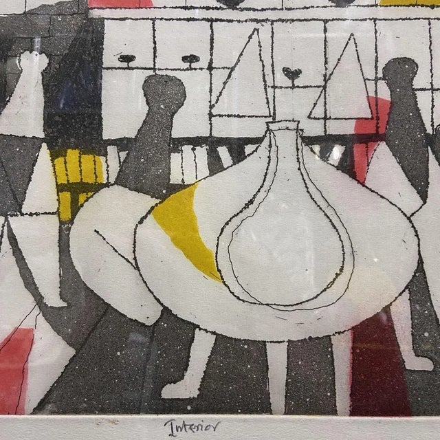 Julian Trevelyan, Surrealist Interior, 1973, Etching, Framed For Sale - Image 4 of 9