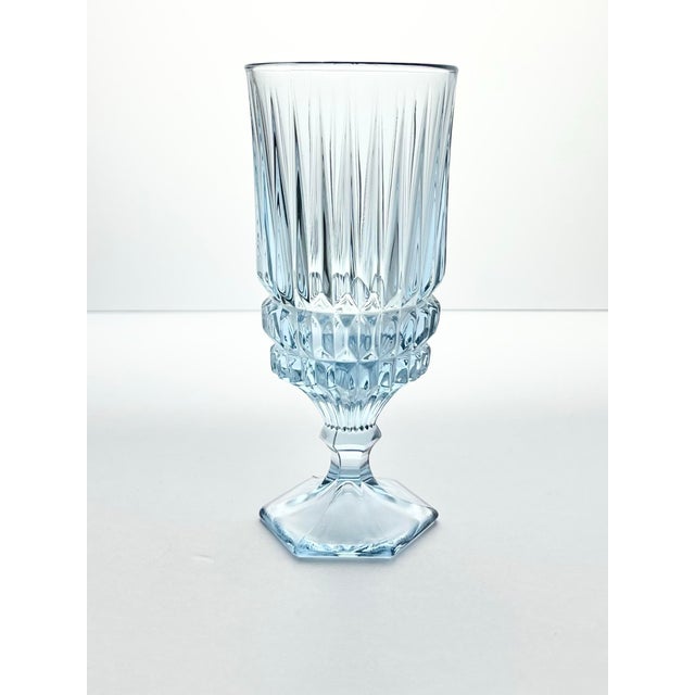Fostoria 1980s Fostoria “Heritage (Blue)” Set of 12 Iced Tea Glasses For Sale - Image 4 of 6