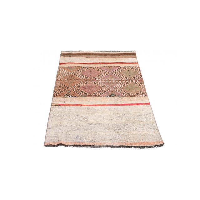 Mid-Century Modern Turkish Vintage Decorative Kilim Rug - 2`7″ X 4`11″ For Sale - Image 3 of 6
