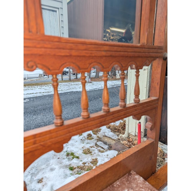 19th Century Victorian Hoffmeir Furniture Hall Tree With Marble Top & Umbrella Stand For Sale - Image 6 of 18