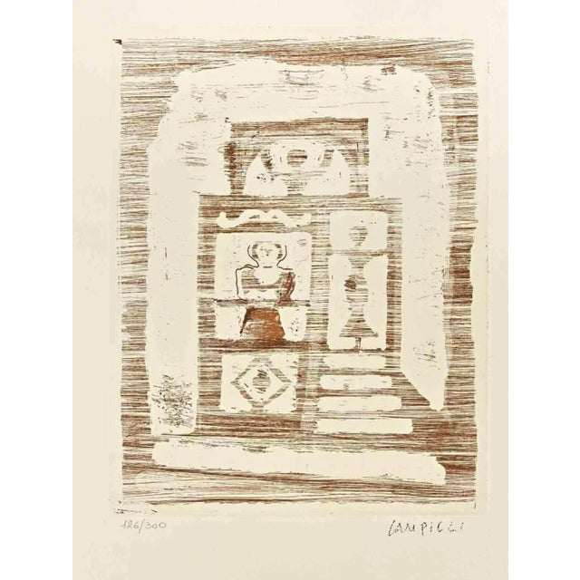 The House of Women is an original print realized by Massimo Campigli in the 1970/1971s. Etching on paper. This artwork it...