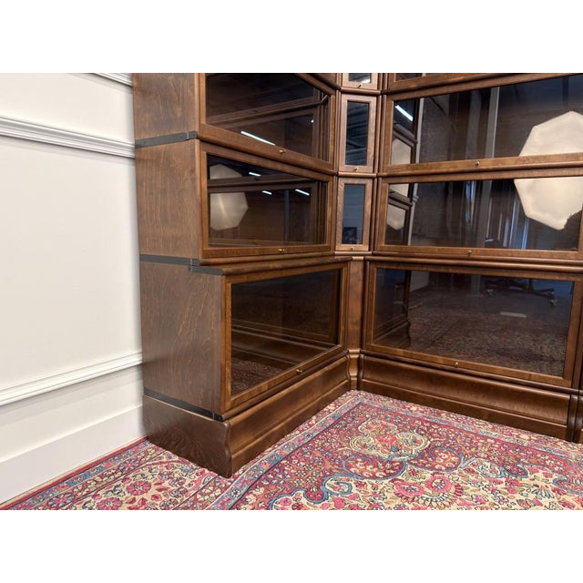 Wood English Corner Bookcase in Burl Wood For Sale - Image 7 of 18