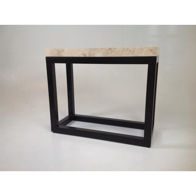 Copper Modern Travertine Top Console Table For Sale - Image 8 of 8