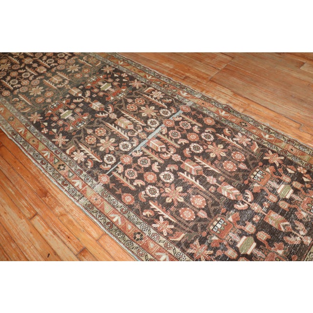 Brown Antique Persian Malayer Wide Runner rug no.j3360 For Sale - Image 11 of 12
