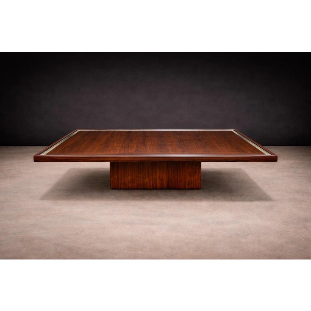 Brazilian Modern Coffee Table in Rosewood, Glass & Metal, Attributed to Joaquim Tenreiro, 1960s For Sale In New York - Image 6 of 16