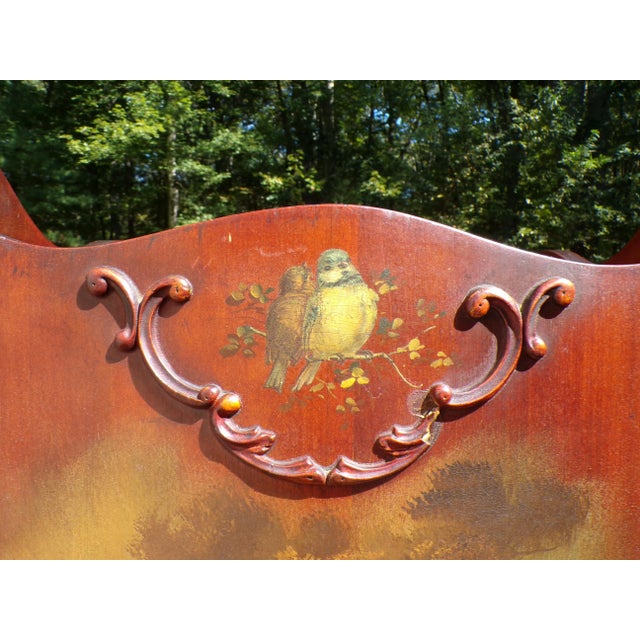 Vintage French Vernis Martin Style Hand Painted Music Cabinet Record Stand For Sale - Image 13 of 16