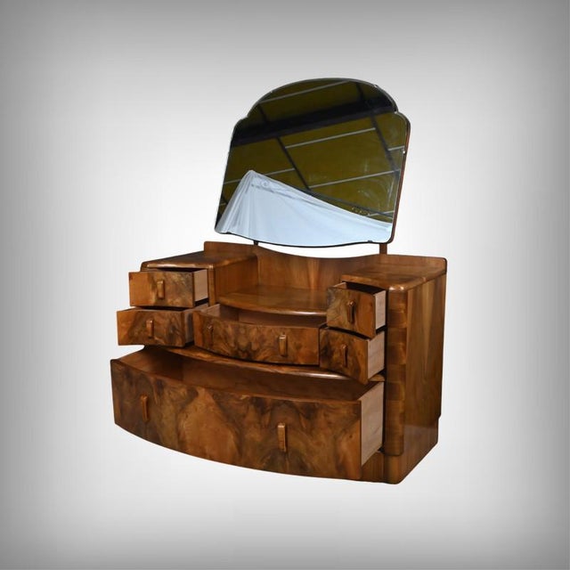Walnut Burl Dressing Table, 1920s, in Restored conditions. Designed 1920 to 1949