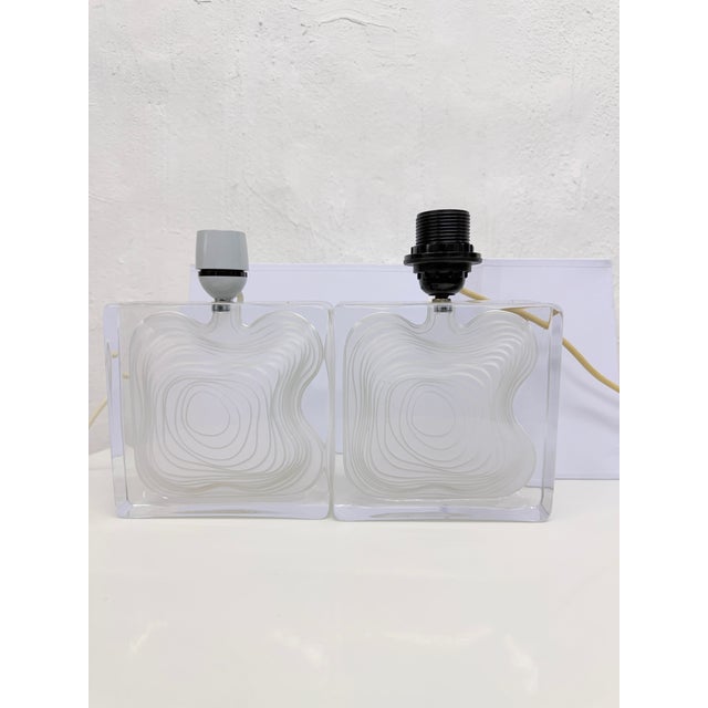 Glass Vintage French Table Lamps by Jean-Pierre Demarchi for Daum, 1960s, Set of 2 For Sale - Image 7 of 18