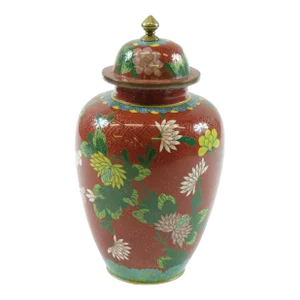 Early 20th Century Chinese Cloisonne Vase with Top