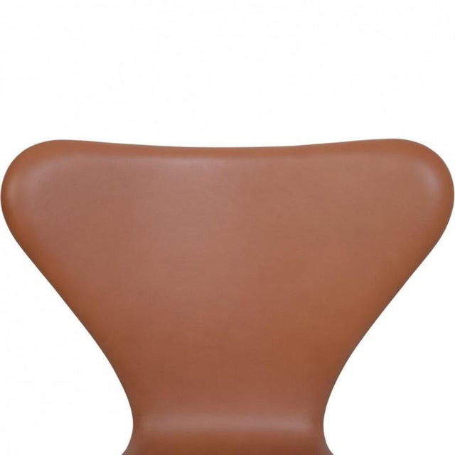 Model 3117 Office Chair in Cognac Leather by Arne Jacobsen, 1980s For Sale - Image 4 of 13