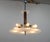 Unusual Art Deco or Functionalist chandelier made of walnut, chrome and glass. Cleaned, rewired two separate circuits:...