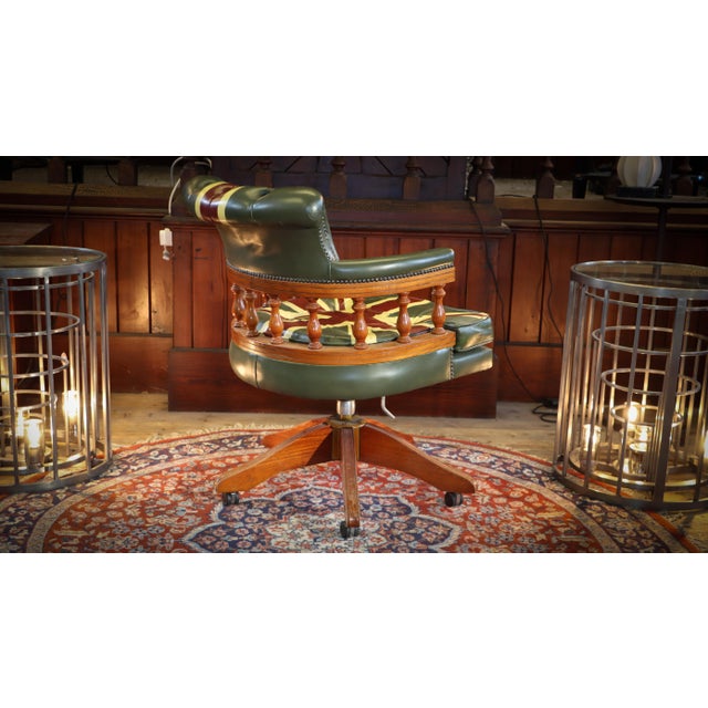 Captain's Swivel Leather Armchair, 2010s For Sale - Image 17 of 18