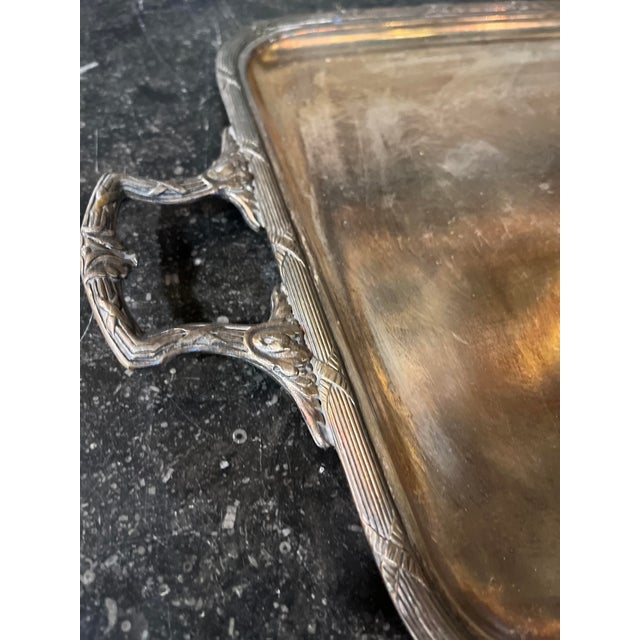 Circa 1900 Louis XV Style Silver Plate Tray For Sale - Image 4 of 5