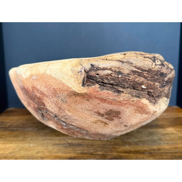 2020s Live Edge Cherry Burl Wood Bowl Hand Crafted 16.25” X 14.5” X 7.75” Wv Basin For Sale - Image 5 of 12