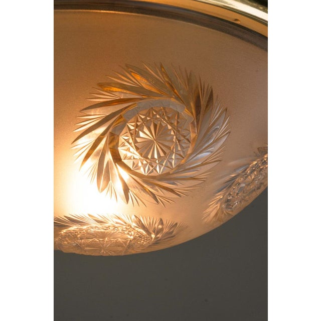 Art Deco Ceiling Lamp with Cut Glass Shade, Vienna, 1920s For Sale - Image 11 of 18