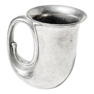 Vintage 1970s Italian Pewter Horn Mug Tankard by Duratale Leonard For Sale