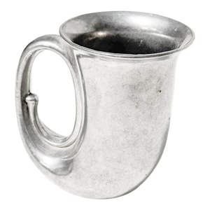 Vintage 1970s Italian Pewter Horn Mug Tankard by Duratale Leonard
