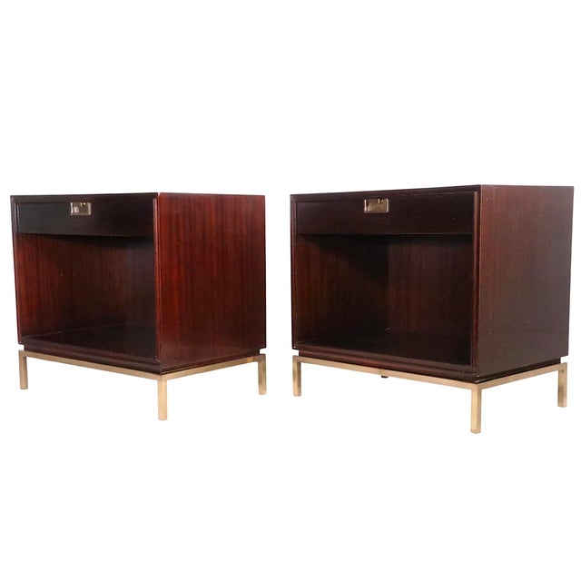 Early 21st Century Early 21st Century Pair of Hollywood Regency Style Nightstands Made Italy Designed by Thomas Pheasant for Baker Funiture For Sale - Image 5 of 16