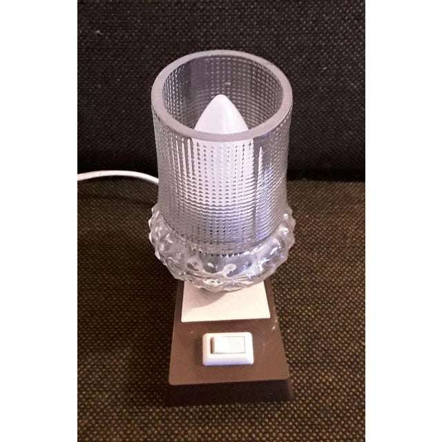 Table Lamp with Brown and Cream White Plastic, 1960s For Sale - Image 3 of 7