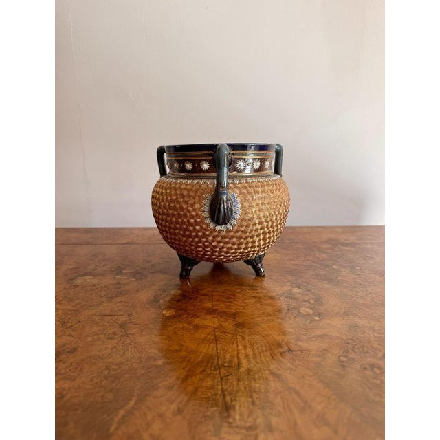 Antique Burslem Jardiniere by Ethel Beard for Doulton, 1880 For Sale - Image 6 of 7