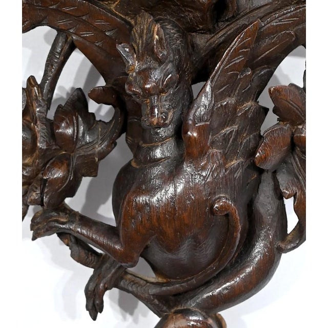 20th Century Renaissance Oak Clock, 1890s For Sale - Image 16 of 18