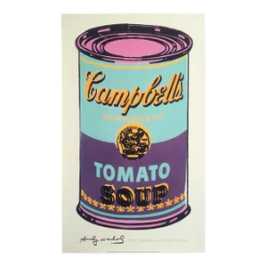 Andy Warhol Foundation Lithograph Print Large Pop Art Poster " Campbell's Soup Can ( Green & Purple ) " 1965