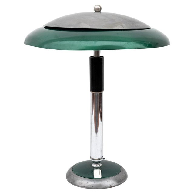 Industrial table lamp, Made in Italy, Art Deco'. Beautiful industrial art deco table lamp. The base is made of steel that...