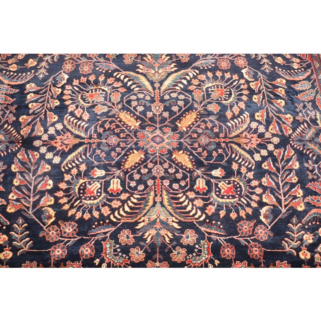 Textile Navy Sarouk Ferehan Rug rug no.j5088 For Sale - Image 7 of 13