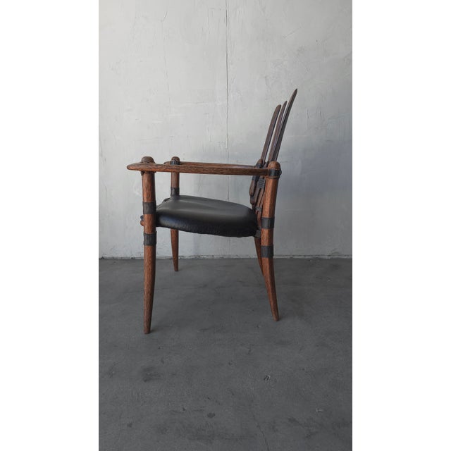Palmwood and Leather Mendi Chair by Pacific Green For Sale In Las Vegas - Image 6 of 9