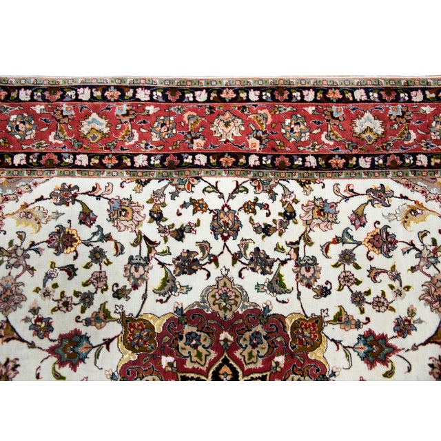 Vintage Persian Silk and Wool Tabriz Rug For Sale - Image 13 of 14
