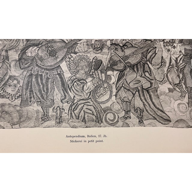 1900 - 1909 Antique Angel Musicians Embroidery Print For Sale - Image 5 of 8